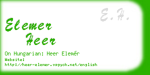elemer heer business card